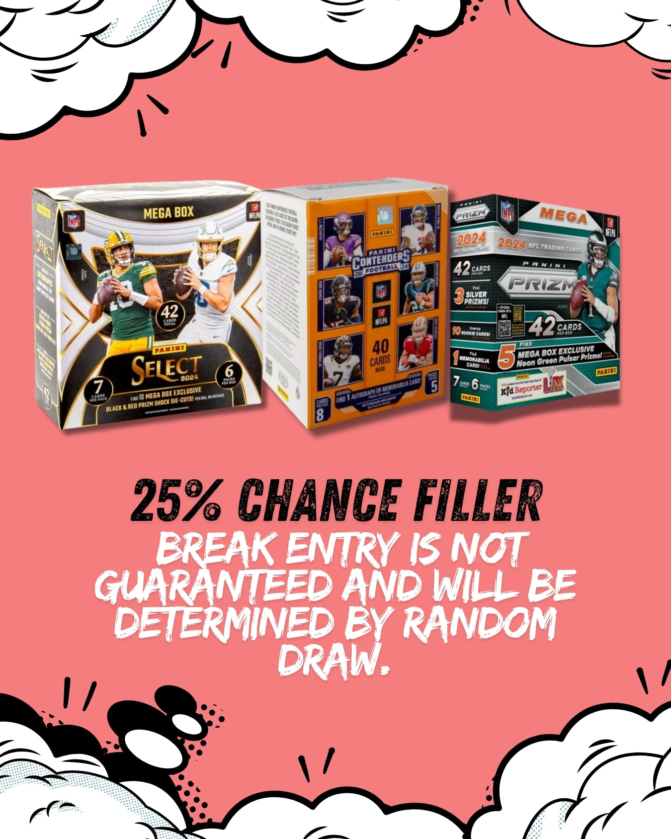 WEEKLY - 25% CHANCE OF SECURING A SPOT (ONLY USED TO FILL SPOTS)