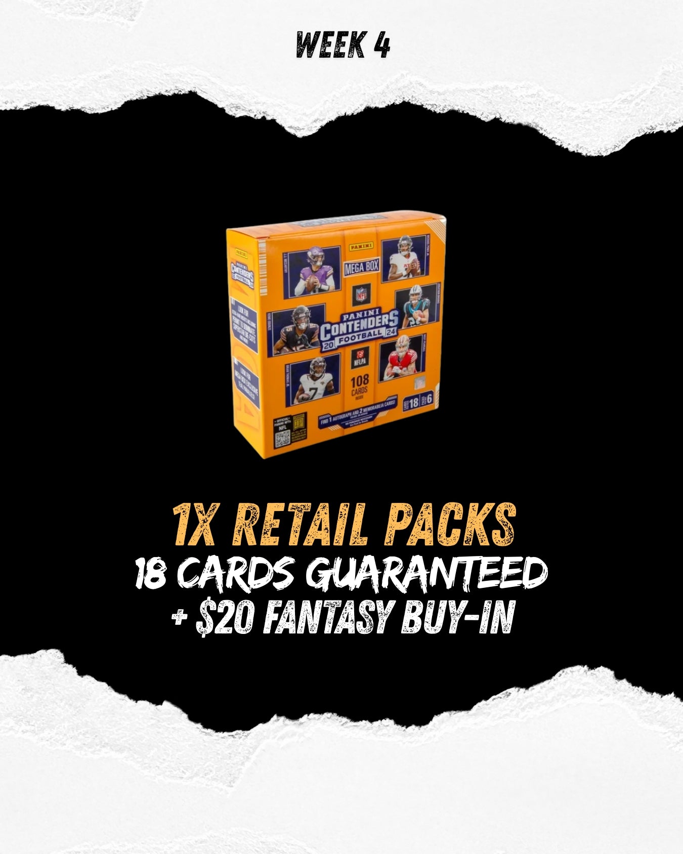 WEEK 4: $20 FANTASY BUY-IN + 1 RETAIL PACK (18 cards) - 12 SPOTS AVAILABLE